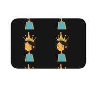 Lock Edge Tapis de sol ourlet 40 x 60 YYHHAOFA Belle fille portant un motif couronne pour toilettes, coiffeuse, maison de vacances, salle de bain principale, salle de bain pour enfants et suite