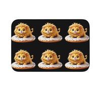 Lock Edge Tapis de sol ourlet 40 x 60 YYHHAOFA Biscuit Dessert Little Lion Motif pour toilettes, coiffeuse, maison de vacances, salle de bain principale, salle de bain pour enfants et suite d'invités