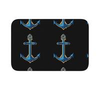 Lock Edge Tapis de sol ourlet 40 x 60 YYHHAOFA motif ancre croix pour toilettes, coiffeuse, maison de vacances, salle de bain principale, salle de bain pour enfants et suite d'invités