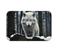 Lock Edge Tapis de sol ourlet 40 x 60 YYHWHJDE A Lone Wolf Imprimé antidérapant Fond moulé goutte à goutte, idéal facile à nettoyer et résistant à la décoloration
