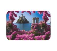 Lock Edge Tapis de sol ourlet 40 x 60 YYHWHJDE Belle mer avec motif fleurs antidérapant Fond moulé goutte à goutte, idéal facile à nettoyer et résistant à la décoloration