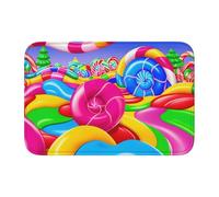 Lock Edge Tapis de sol ourlet 40 x 60 YYHWHJDE Candy Land Motif antidérapant Fond moulé goutte à goutte, idéal facile à nettoyer et résistant à la décoloration