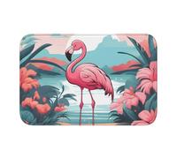 Lock Edge Tapis de sol ourlet 40 x 60 YYHWHJDE Cartoon Lake Flamingo Imprimés Antidérapant Fond moulé goutte à goutte, idéal facile à nettoyer et résistant à la décoloration