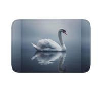 Lock Edge Tapis de sol ourlet 40 x 60 YYHWHJDE cygne sur l'eau Imprimé antidérapant Fond moulé goutte à goutte, idéal facile à nettoyer et résistant à la décoloration