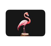 Lock Edge Tapis de sol ourlet 40 x 60 YYHWHJDE flamant rose sur une souche d'arbre pour toilettes, coiffeuse, maison de vacances, salle de bain principale, salle de bain pour enfants et suite