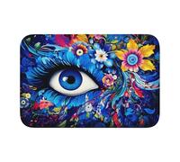 Lock Edge Tapis de sol ourlet 40 x 60 YYHWHJDE fleurs yeux bleus antidérapant fond moulé goutte à goutte, idéal facile à nettoyer et résistant à la décoloration