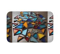 Lock Edge Tapis de sol ourlet 40 x 60 YYHWHJDE fragments colorés imprimés antidérapant fond moulé goutte à goutte, idéal facile à nettoyer et résistant à la décoloration