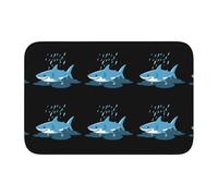 Lock Edge Tapis de sol ourlet 40 x 60 YYHWHJDE gouttes de pluie motif requin antidérapant fond moulé, idéal facile à nettoyer et résistant à la décoloration