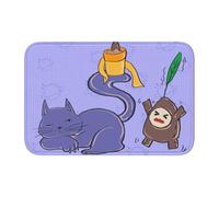 Lock Edge Tapis de sol ourlet 40 x 60 YYHWHJDE graines de tournesol et chats imprimés pour toilettes, coiffeuse, maison de vacances, salle de bain principale, salle de bain pour enfants et suite