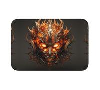 Lock Edge Tapis de sol ourlet 40 x 60 YYHWHJDE Le masque des flammes brûlantes imprimés pour toilettes, coiffeuse, maison de vacances, salle de bain principale, salle de bain pour enfants et suite