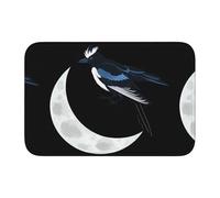 Lock Edge Tapis de sol ourlet 40 x 60 YYHWHJDE Magpie on The Moon Prints Antidérapant Fond moulé goutte à goutte, idéal facile à nettoyer et résistant à la décoloration