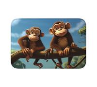 Lock Edge Tapis de sol ourlet 40 x 60 YYHWHJDE motif deux singes antidérapant fond moulé, idéal facile à nettoyer et résistant à la décoloration
