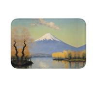 Lock Edge Tapis de sol ourlet 40 x 60 YYHWHJDE Mt. Fuji in The Distance Motif antidérapant Fond moulé goutte à goutte, idéal facile à nettoyer et résistant à la décoloration