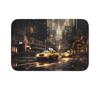 Lock Edge Tapis de sol ourlet 40 x 60 YYHWHJDE New York Fashion City Motif antidérapant Fond moulé goutte à goutte, idéal facile à nettoyer et résistant à la décoloration