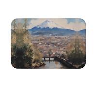 Lock Edge Tapis de sol ourlet 40 x 60 YYHWHJDE Nice Mount Fuji Motif antidérapant Fond moulé goutte à goutte, idéal facile à nettoyer et résistant à la décoloration
