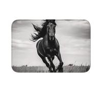 Lock Edge Tapis de sol ourlet 40 x 60 YYHWHJDE noir imprimé étalon antidérapant fond moulé goutte à goutte, idéal facile à nettoyer et résistant à la décoloration