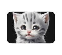 Lock Edge Tapis de sol ourlet 40 x 60 YYHWHJDE pauvre petit chat gris motif antidérapant fond moulé goutte à goutte, idéal facile à nettoyer et résistant à la décoloration