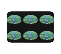 Lock Edge Tapis de sol ourlet 40 x 60 YYHWHJDE petits poissons nageant sous le lotus imprimés pour toilettes, coiffeuse, maison de vacances, salle de bain principale, salle de bain pour enfants et