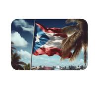 Lock Edge Tapis de sol ourlet 40 x 60 YYHWHJDE Porto Rico Papier peint Motif drapeau antidérapant Fond moulé goutte à goutte, idéal facile à nettoyer et résistant à la décoloration