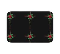 Lock Edge Tapis de sol ourlet 40 x 60 YYHWHJDE rose vigne motif croix antidérapant fond moulé goutte à goutte, idéal facile à nettoyer et résistant à la décoloration