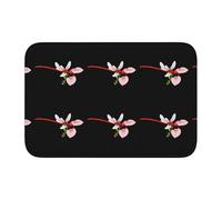 Lock Edge Tapis de sol ourlet 40 x 60 YYHWHJDE rouge libellule sur Morning Glory Motif antidérapant Fond moulé goutte à goutte, idéal facile à nettoyer et résistant à la décoloration