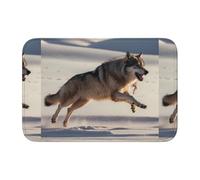 Lock Edge Tapis de sol ourlet 40 x 60 YYHWHJDE Running Wolf Imprimés Antidérapant Fond moulé goutte à goutte, idéal facile à nettoyer et résistant à la décoloration