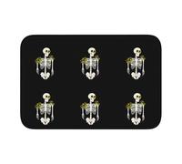 Lock Edge Tapis de sol ourlet 40 x 60 YYHWHJDE squelette avec fleurs dans les yeux imprimés antidérapant fond moulé goutte à goutte, idéal facile à nettoyer et résistant à la décoloration