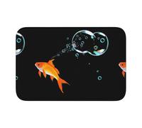 Lock Edge Tapis de sol ourlet 40 x 60 YYHWHJDE The Goldfish That Spits Bubbles Prints Antidérapant Fond moulé goutte à goutte, idéal facile à nettoyer et résistant à la décoloration