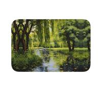 Lock Edge Tapis de sol ourlet 40 x 60 YYHWHJDE Willow Trees by The Pond Prints pour toilettes, coiffeuse, maison de vacances, salle de bain principale, salle de bain pour enfants et suite d'invités