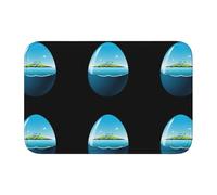 Lock Edge Tapis de sol ourlet 40x60 YYHWHJDE Put The Ocean in an Egg Pattern Antidérapant Drip Molded Bottom, Ideal Easy to Clean and Resistant to Fade