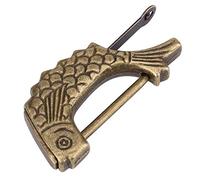 Lock en Métal en Bronze en Forme de Poisson Antique, Vieux Cadenas Chinois pour la Boîte à Bijoux de Tiroir, en Alliage de Zinc, Peut être traité comme Un Objet de Collection