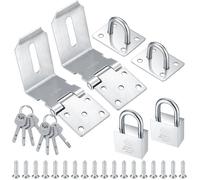 Lock Hasp with Padlock Stainless Steel Right Angle Padlock 4 Inch 90 Degree Door Csp Lock (Set of 2 Silver) Set of 2 S BLOQUE PORTE