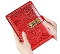 Lock Journal, journal secret B6 - 224 pages en cuir rose avec couverture rigide lignée pour, adolescents et adultes, voyage, anniversaire, Noël, école