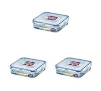 Lock&Lock 2059064 PP Classic Boîte Hermétique Carré Plastique Transparent 15 x 15 x 5 cm (Lot de 3)