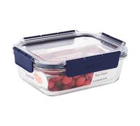 Lock & Lock Boîte de conservation en verre avec couvercle en plastique de qualité supérieure, sans BPA, empilable, anti-fuite, rectangulaire, 1 l