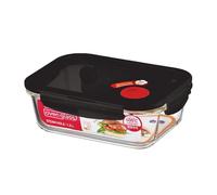 Lock & Lock Boîte en Verre pour Micro-Ondes - Récipient en Verre Alimentaire pour Four, Micro-Ondes et congélateur - Boîte de Conservation rectangulaire avec Couvercle, 1L