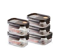 Lock & Lock Boîtes Alimentaires BISFREE Lot de 5, sans bpa, hermétique et antibactérien - Bac de Conservation avec Couvercle pour réfrigérateur, congélateur et Micro-Ondes