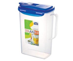 Lock & Lock Carafe rectangulaire pour porte de réfrigérateur - Transparent/bleu - 2 L