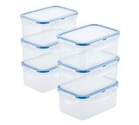 Lock & Lock Easy Essentials Lot de 6 boîtes de rangement pour aliments, transparentes, 590 ml