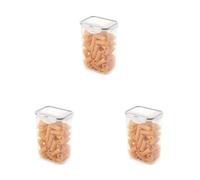 Lock & Lock HPL809 Boîte de rangement rectangulaire - Transparent/bleu, 1,3 L (Lot de 3)