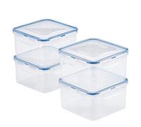 Lock & Lock Lot de 4 boîtes de conservation hermétiques carrées pour aliments 1,15 cl
