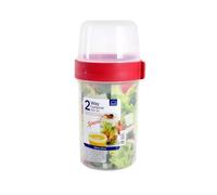 Lock & Lock Two-Way Gobelet à céréales en plastique - Petite boîte à repas avec couvercle à visser et deux récipients - 760 ml & 310 ml