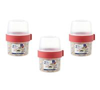 Lock & Lock Two-Way Lot de 3 boîtes de conservation en plastique à emporter avec couvercle à visser et deux récipients 360 ml et 310 ml