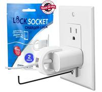 LOCK SOCKET Pro USB-C Lot de 2 verrous de charge rapide - Cordon antivol et verrou de sortie, avec vis de sécurité. Pour Apple iPhone 16/15/14/13/12/11/X/MAX/XR/8/7, iPad, Samsung et plus - Sans