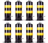 Lockable Detachable Parking Bollard - Heavy Duty Traffic Barricade Post with Reflective Strips & Chain (55/65/75cm)(H75cm 8pc)