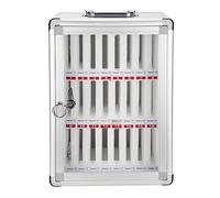 Lockable Mobile Phone Storage Cabinet - Silver Safe for Conference Room - Organize and Securely Store Your Phones - Ideal for Office Or Home Use,Silver,24 Slots