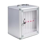 Lockable Mobile Phone Storage Cabinet - Silver Safe for Conference Room - Organize and Securely Store Your Phones - Ideal for Office Or Home Use,Silver,12 Slots