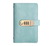 Lockable Savings Book with 100 Slots for Cash Budgeting | Durable paper construction, features three-digit password lock, designed for cash Lake Blue
