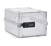 Lockabox Mini™ | Petite boîte verrouillable avec serrure à combinaison | Boîte de rangement miniature pour médicaments, collations et téléphones portables | Sans BPA (Crystal)
