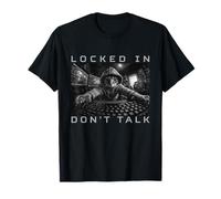 Locked in Don't Talk Gamer Cat Focus Meme Humor Design T-Shirt